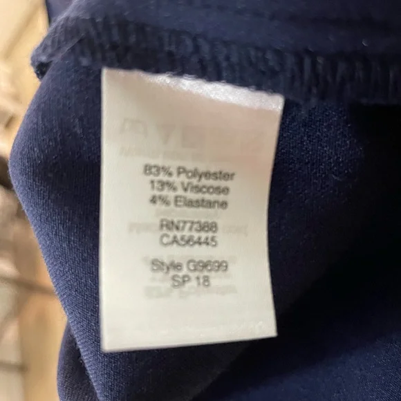 J Crew Factory relaxed plaid printed pocket navy short sleeve dress size 8 NWT - Picture 3 of 6